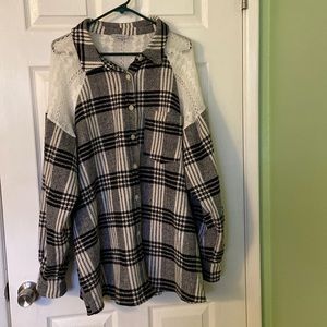 White Burch shacket size 1x